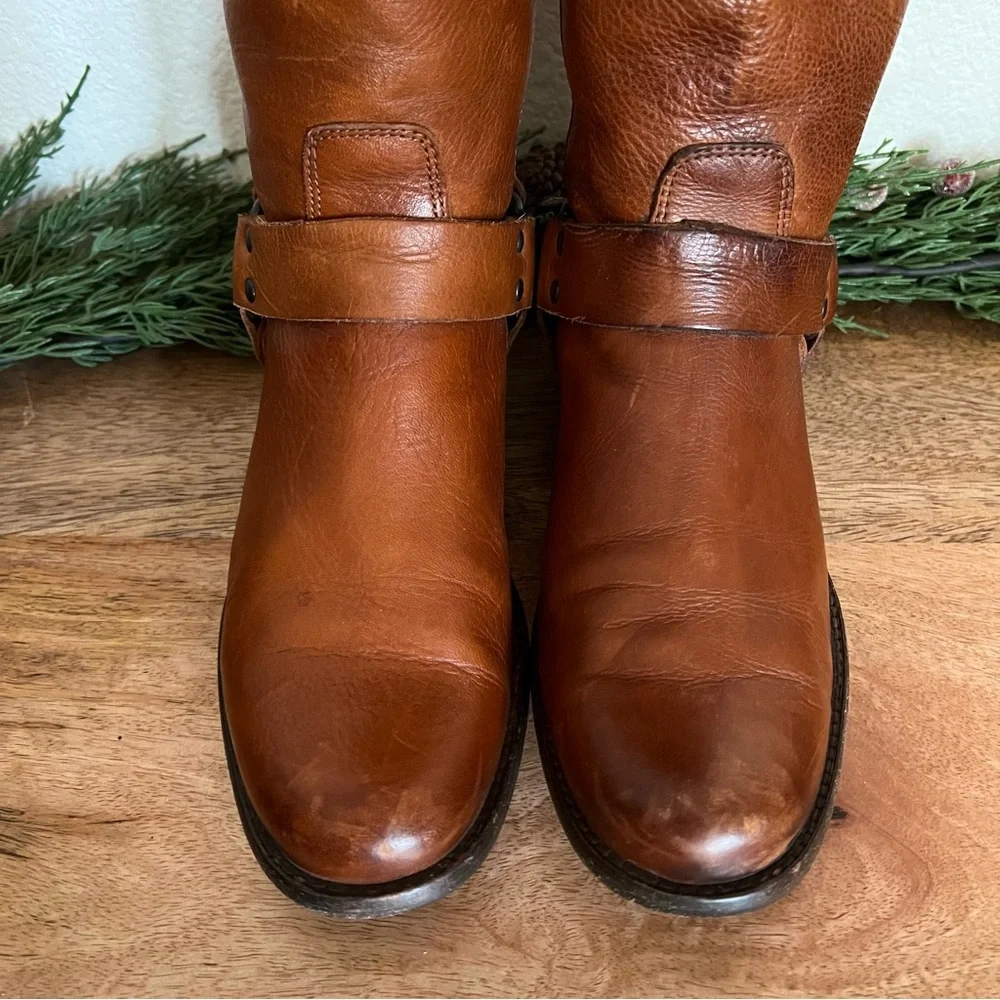 Frye Phillip Harness Boot- Cognac- Size 6.5 B